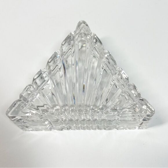 Valaska Bela Vintage Beveled Crystal Hand Made Slovakia Triangular Trinket Box - Picture 1 of 6